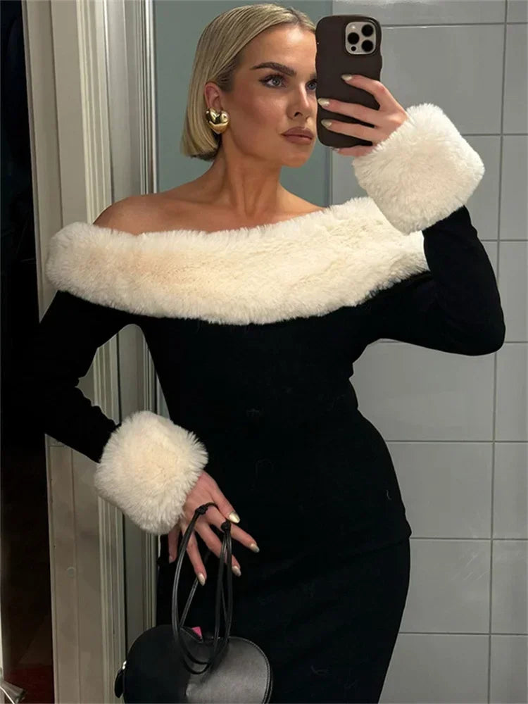 Robe Sexy Manche Longue épaules Dénudées