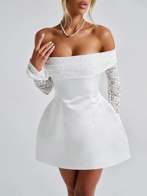 Robe de Soirée Une Épaule en Dentelle