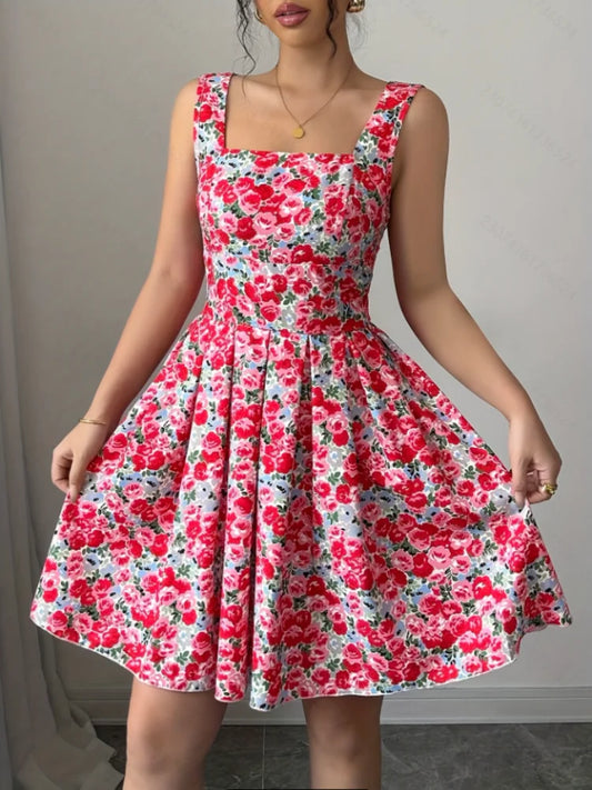 Robe d'Été Rétro Sans Manches