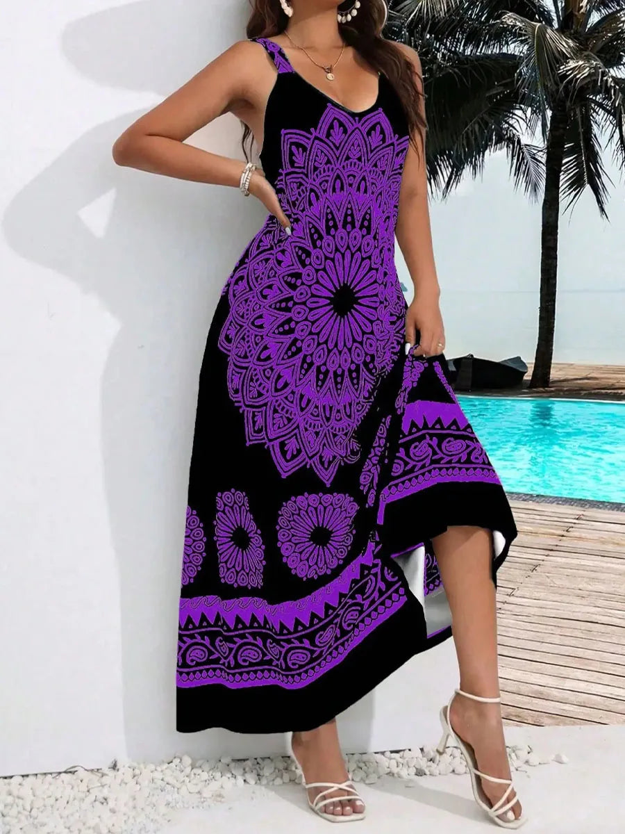 Robe bohème à bretelles , dos nu, été