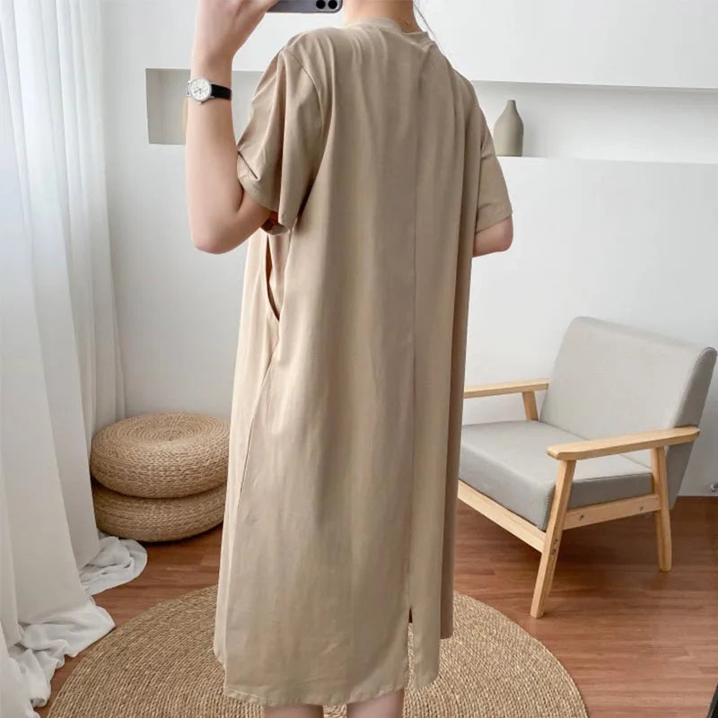 Robe d'allaitement à manches courtes confortable et décontracter